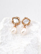 Moonlit Pearl Drop Earrings