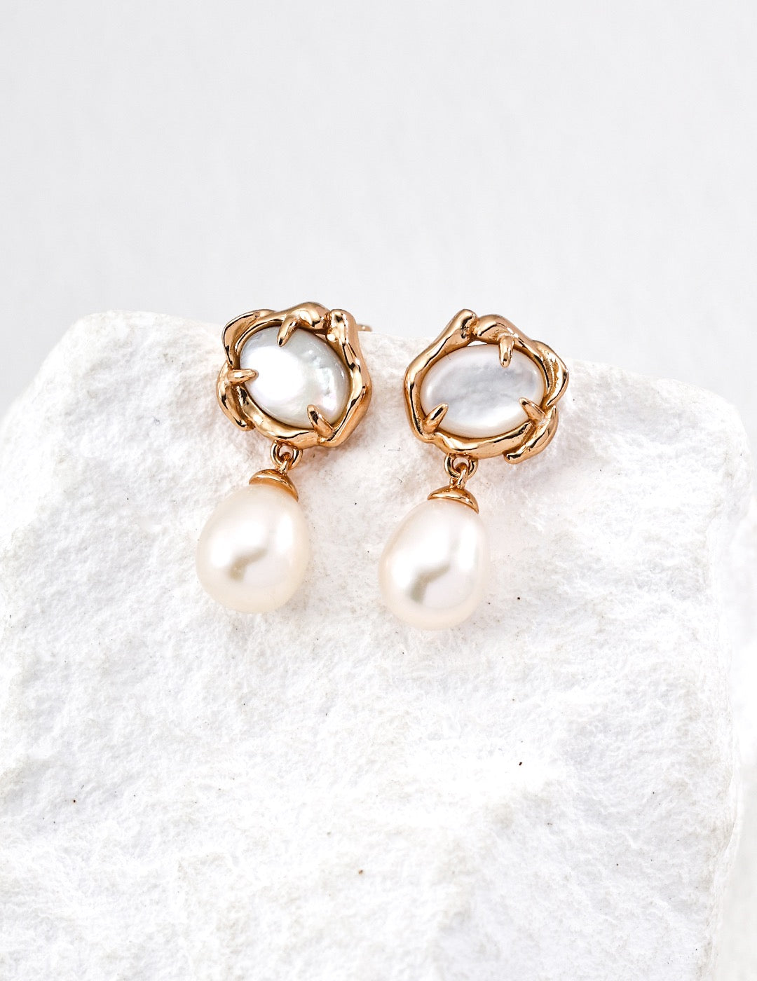 Moonlit Pearl Drop Earrings
