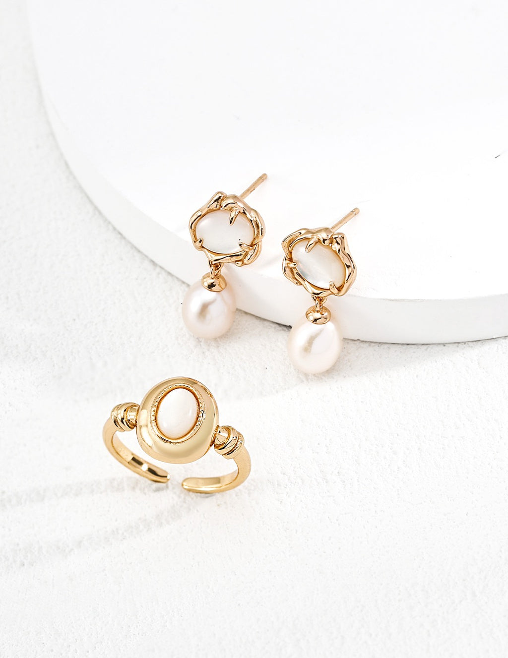 Moonlit Pearl Drop Earrings