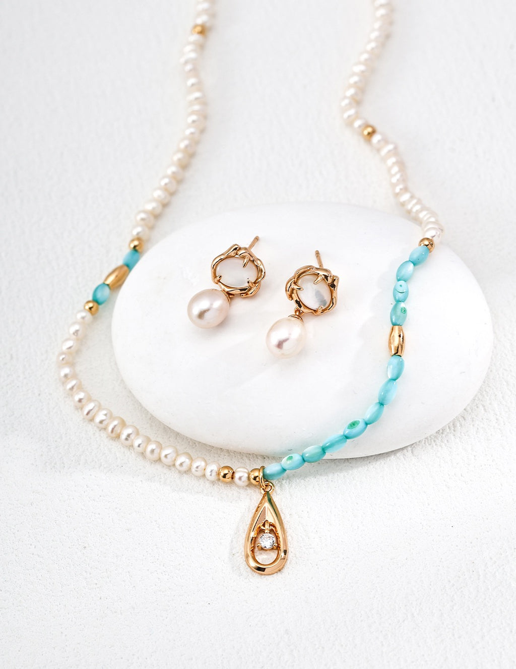 Moonlit Pearl Drop Earrings