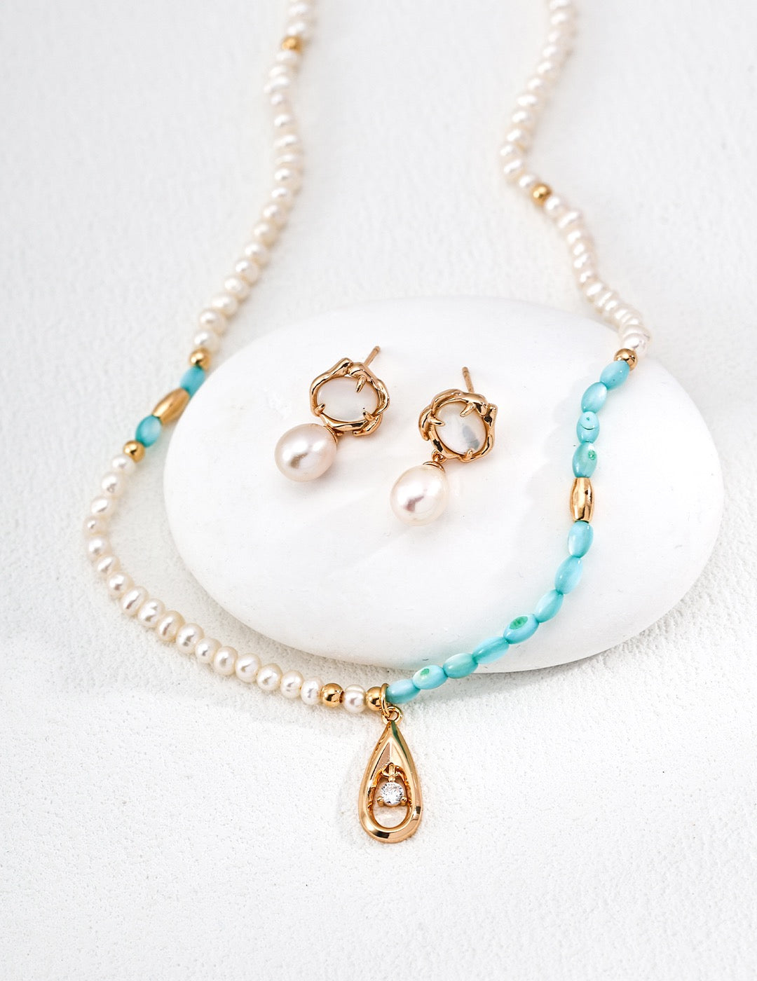 Moonlit Pearl Drop Earrings