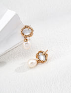 Moonlit Pearl Drop Earrings