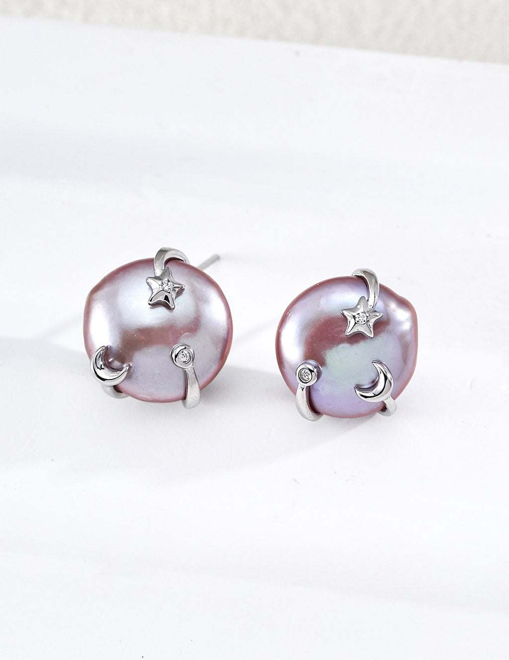 Moon Star Pearl Earrings