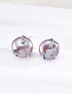 Moon Star Pearl Earrings