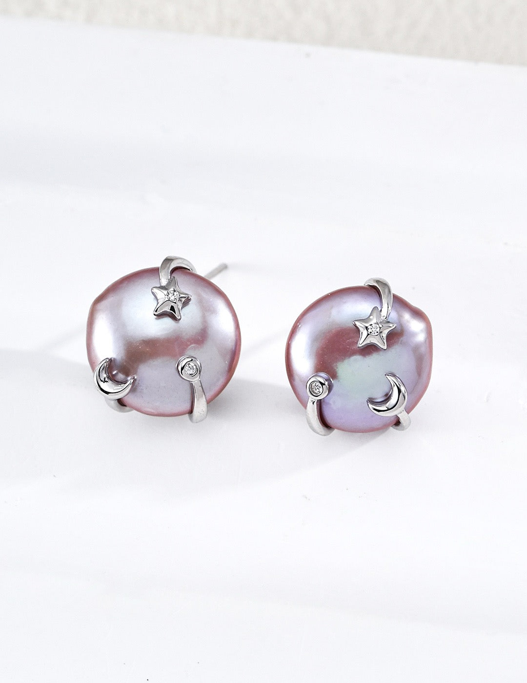 Moon Star Pearl Earrings