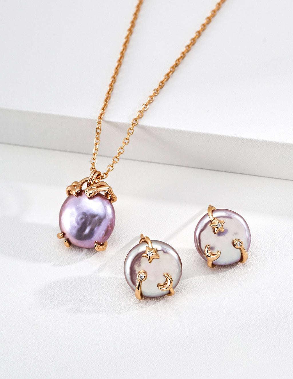 Moon Star Pearl Earrings