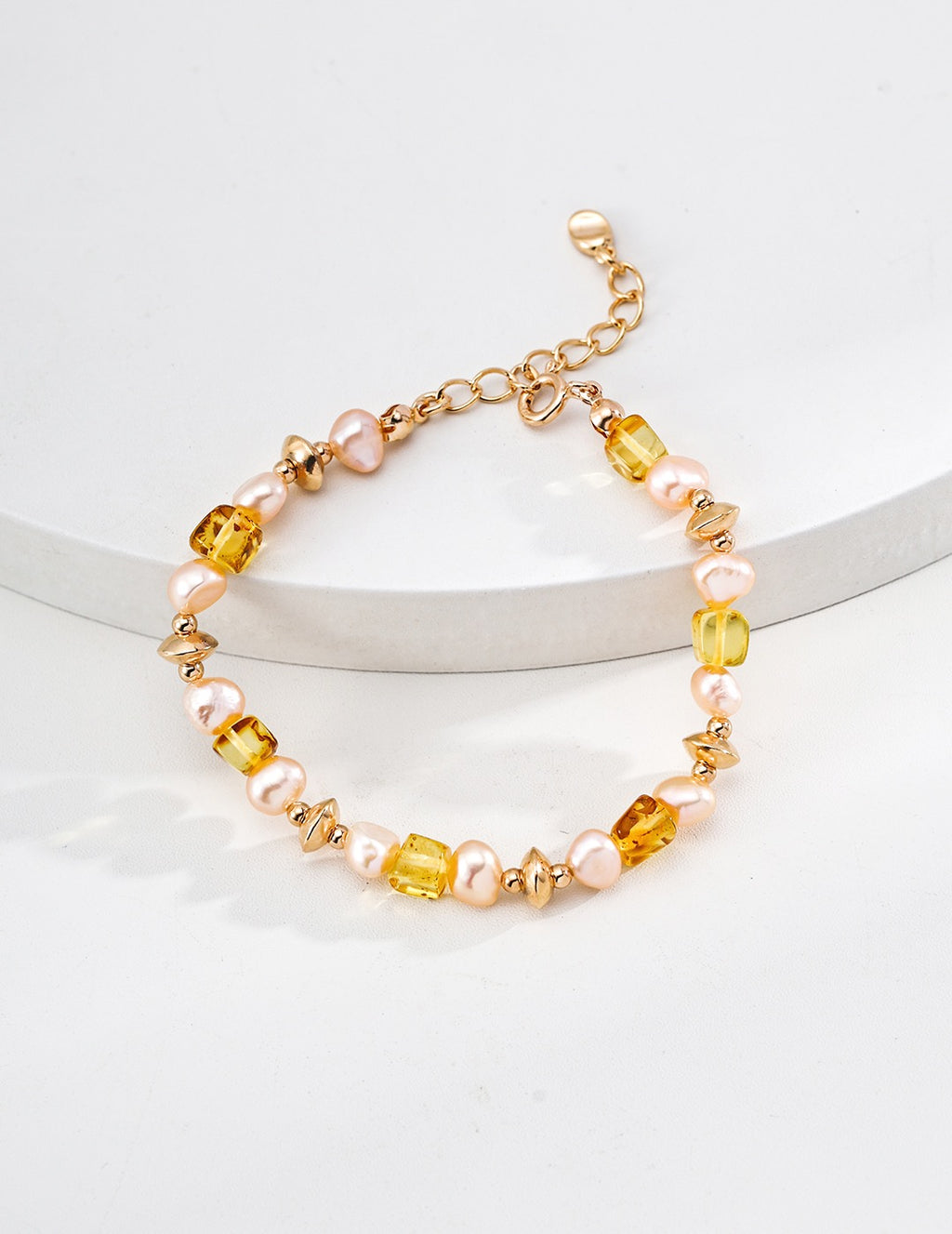 Champagne Amber Pearl Bracelet