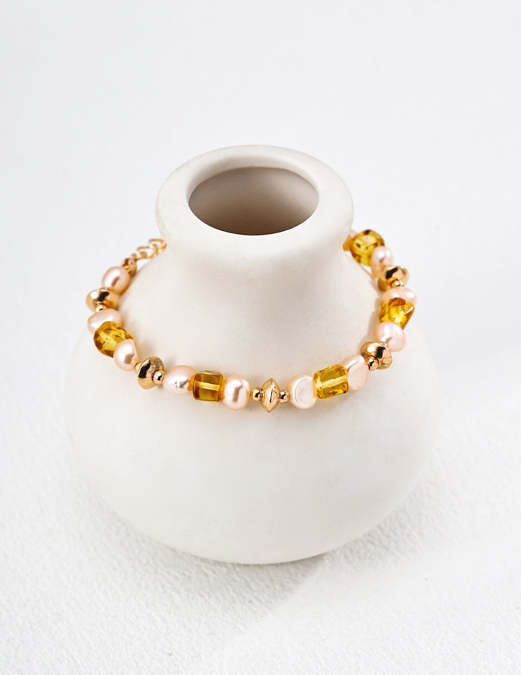 Champagne Amber Pearl Bracelet