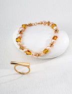Champagne Amber Pearl Bracelet