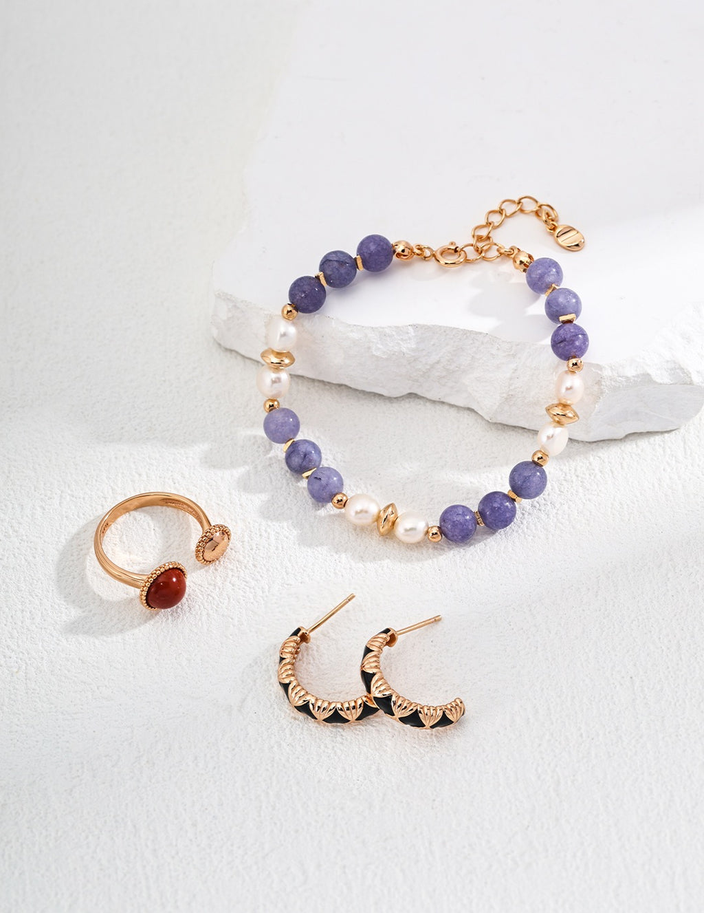 Lavender Pearl & Gemstone Bracelet