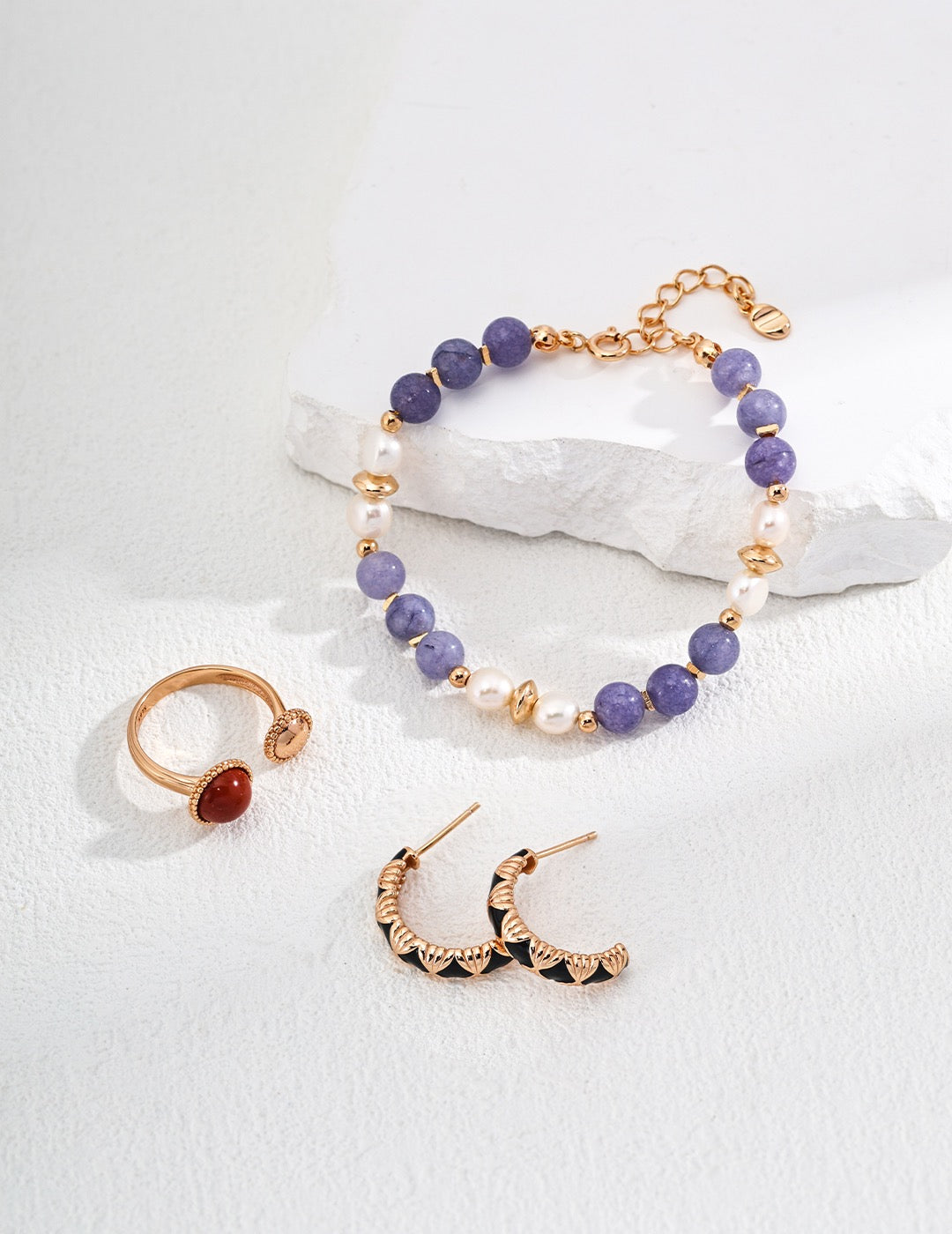 Lavender Pearl & Gemstone Bracelet