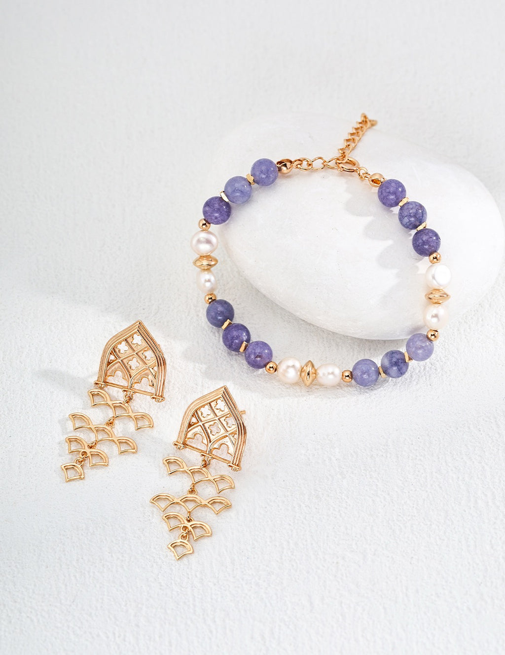 Lavender Pearl & Gemstone Bracelet