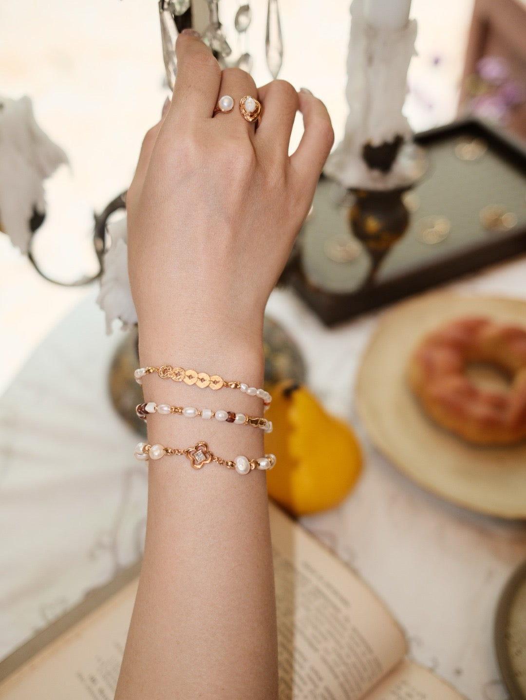 Molten Pearl Oval Ring